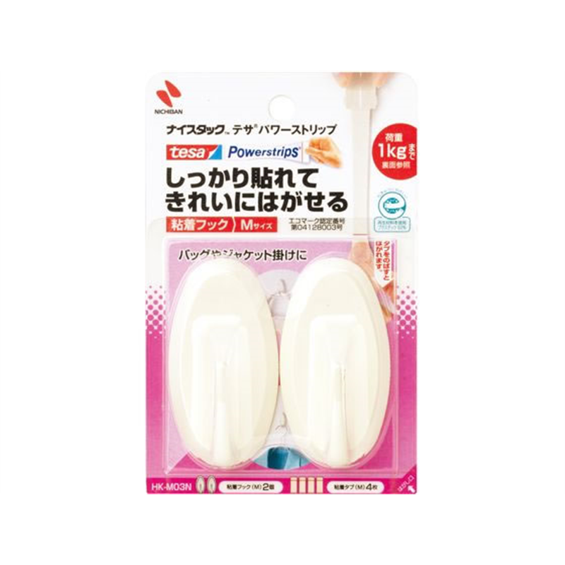 ニチバン ナイスタック粘着フック 白 1個 HK-M03N 1個（ご注文単位1個）【直送品】