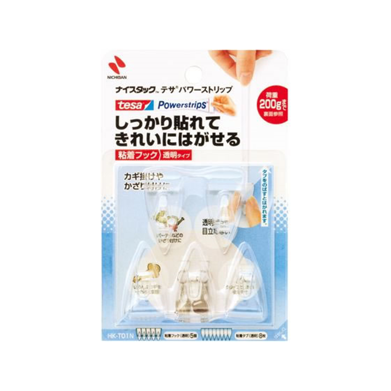 ニチバン ナイスタック粘着フック 透明 1個 HK-T01N 1個（ご注文単位1個）【直送品】