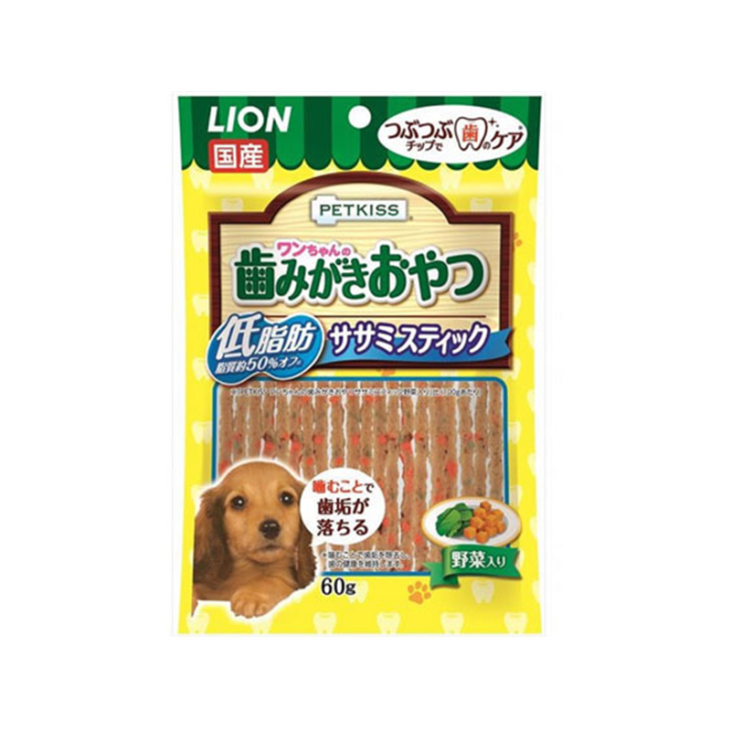 LION ワンちゃん歯みがきおやつ 低脂肪ササミスティック ヤサイイリ 1個（ご注文単位1個）【直送品】
