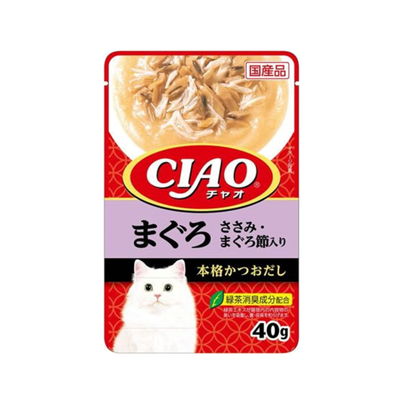 いなば CIAOパウチ まぐろ ささみまぐろ節入 40g 1袋（ご注文単位1袋）【直送品】