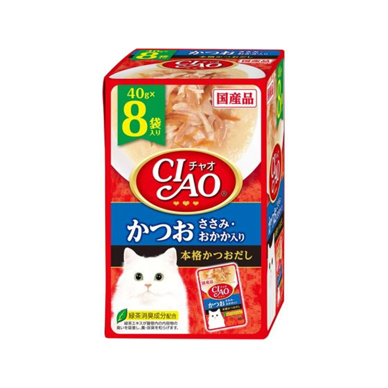 いなば CIAOパウチ かつお ささみおかか入り 40g×8袋 1箱（ご注文単位1箱）【直送品】