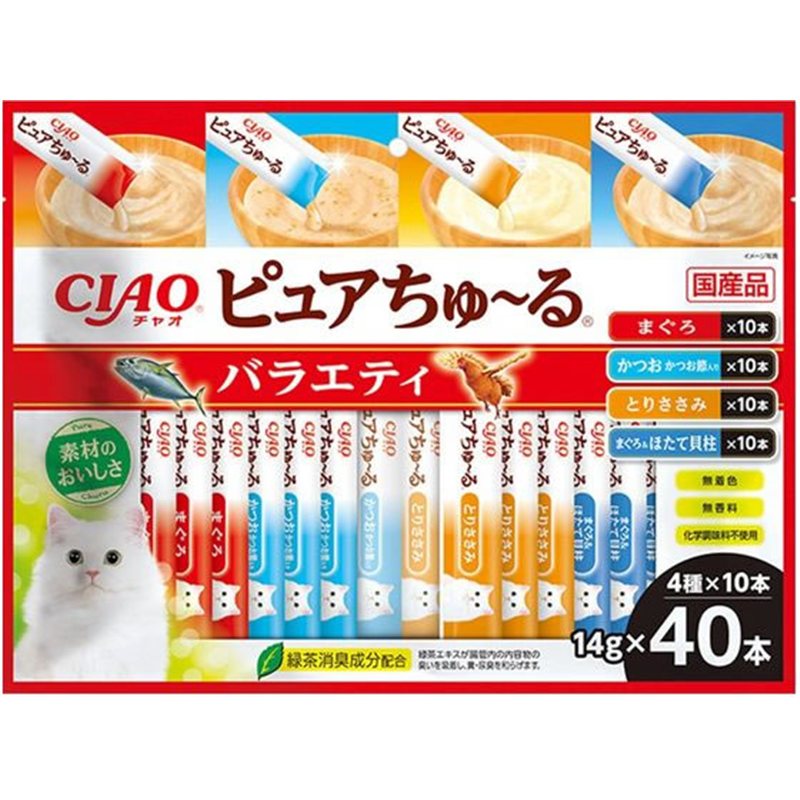 いなば CIAO ピュアちゅーる バラエティ 4種 14g×40本 1パック（ご注文単位1パック）【直送品】