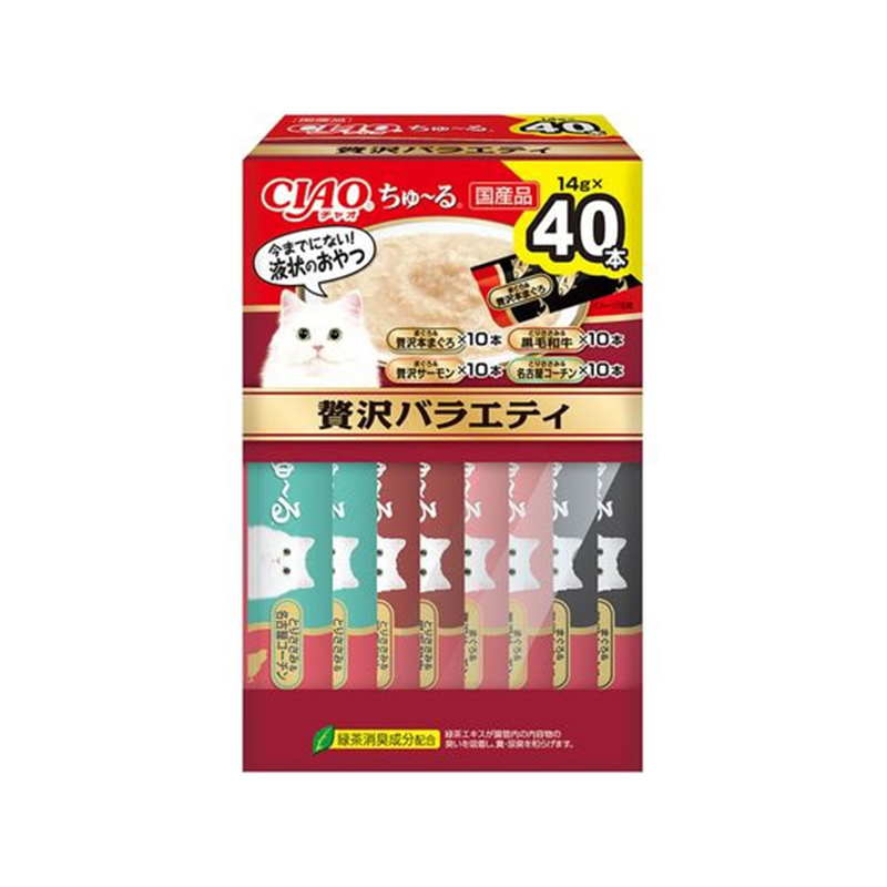 いなば CIAOちゅーる 贅沢バラエティ 4種 14g×40本 1箱（ご注文単位1箱）【直送品】