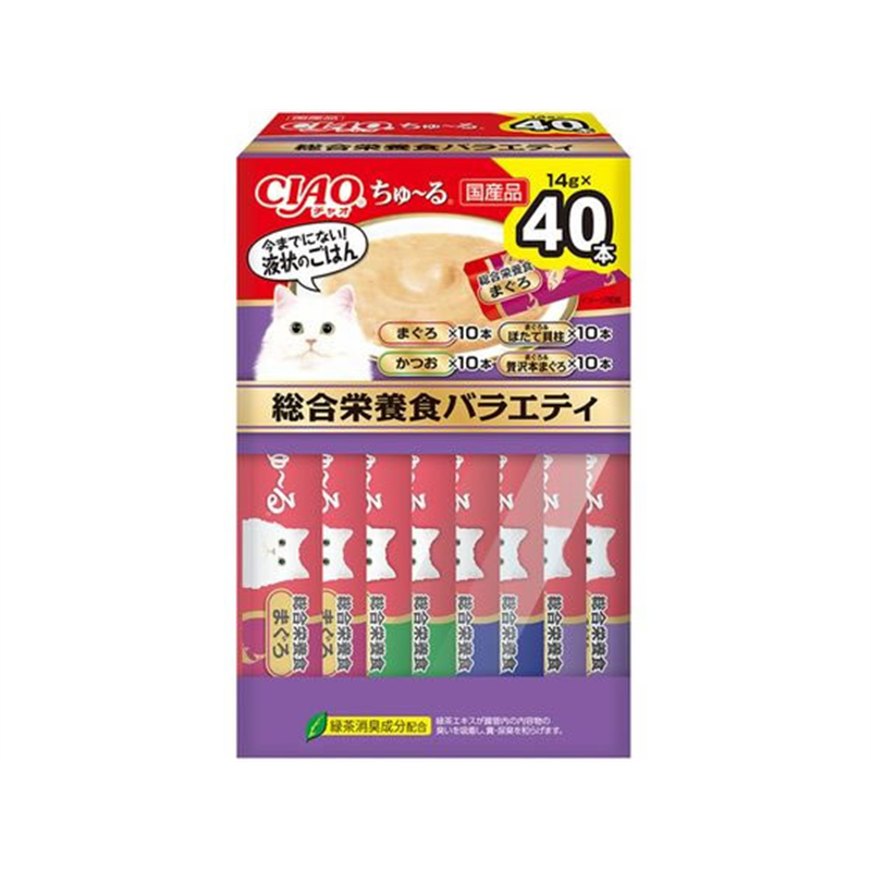 いなば CIAOちゅーる 総合栄養食バラエティ 4種 40本 1箱（ご注文単位1箱）【直送品】