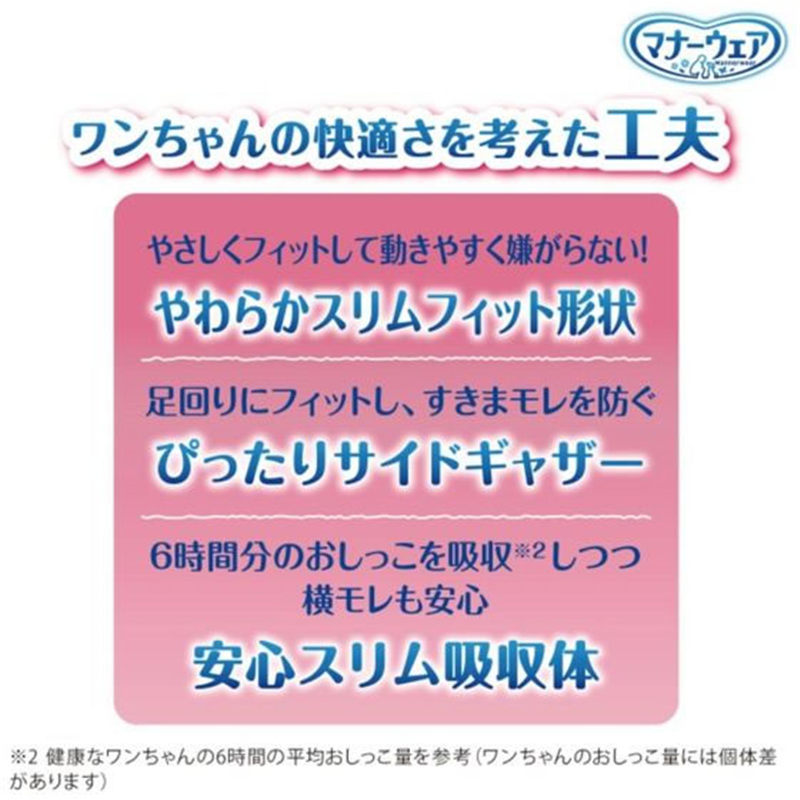 ユニ・チャーム マナーウェア 女の子 ドットチェック S 36枚 1パック（ご注文単位1パック）【直送品】