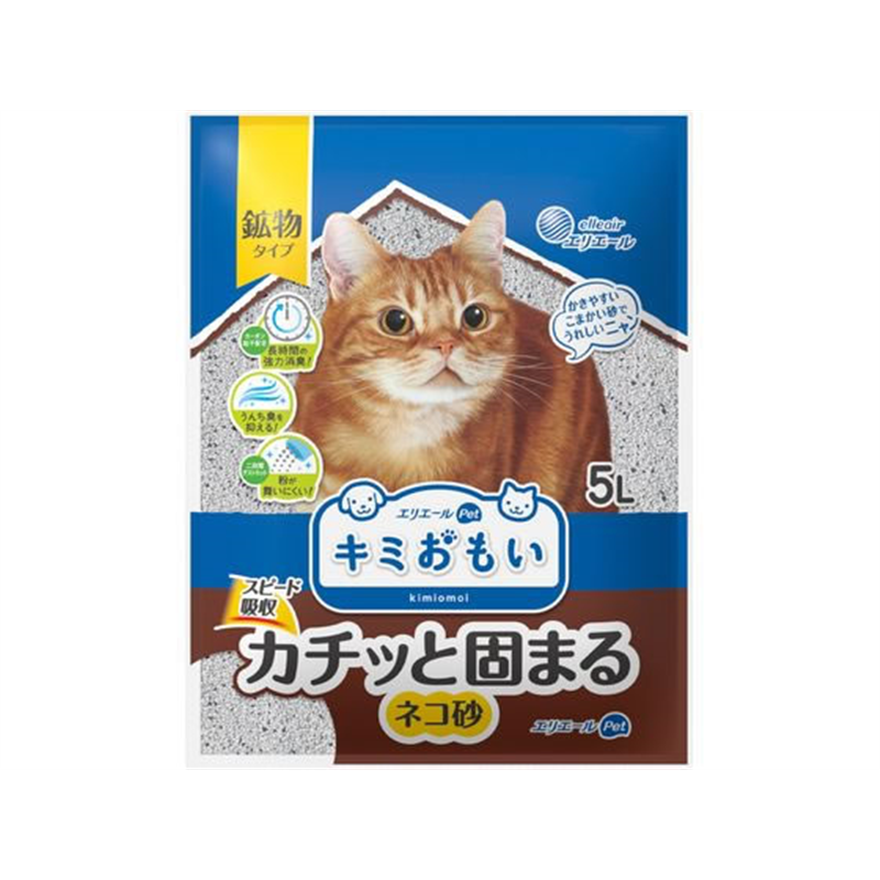 大王製紙 キミおもい カチッと固まる ネコ砂 5L 1個（ご注文単位1個）【直送品】