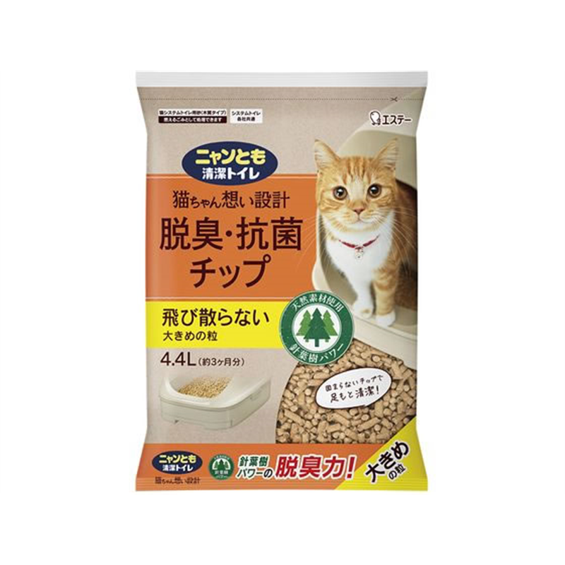 エステー ニャンとも清潔トイレ 脱臭抗菌チップ 大きめの粒 4.4L 1袋（ご注文単位1袋）【直送品】