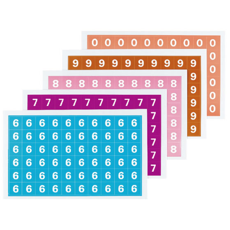 コクヨ ナンバーシールミックス ハードカラー 数6～9・0 5種 300片 L-FCM- 1パック（ご注文単位1パック）【直送品】