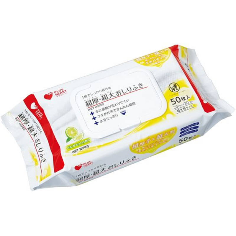 オオサキメディカル 超厚・超大おしりふき フタ付 50枚 72013 1パック（ご注文単位1パック）【直送品】