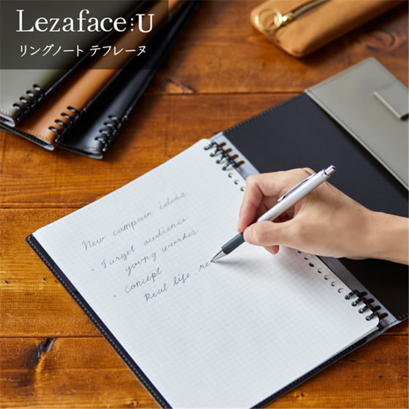 キングジム レザフェスU RN テフレーヌ グレー 9855TELU-GY 1冊（ご注文単位1冊）【直送品】