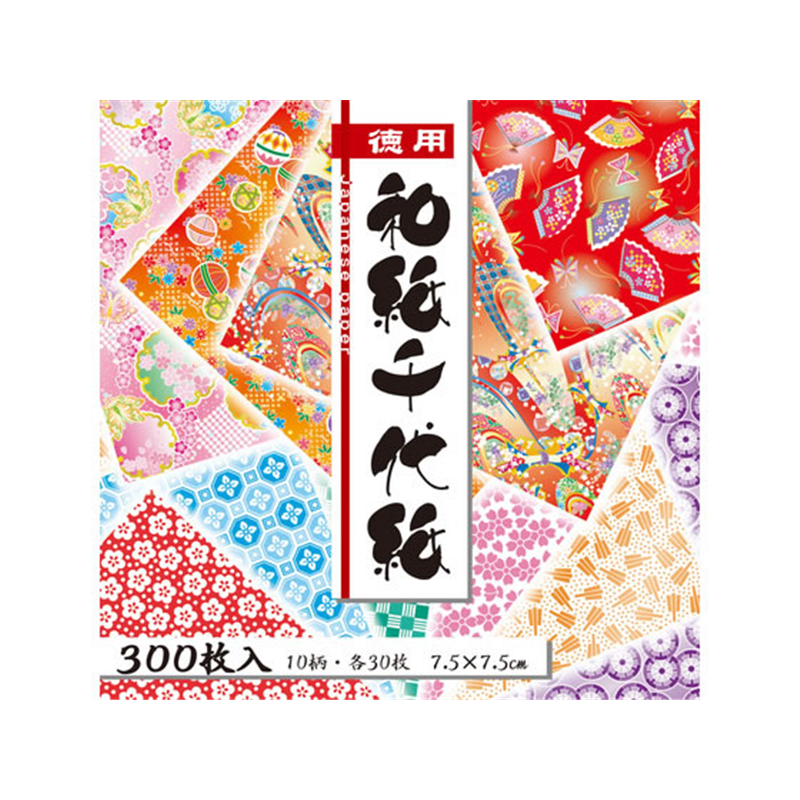 トーヨー 徳用和紙千代紙 7.5×7.5cm 10柄×各30枚 018034 1冊（ご注文単位1冊）【直送品】