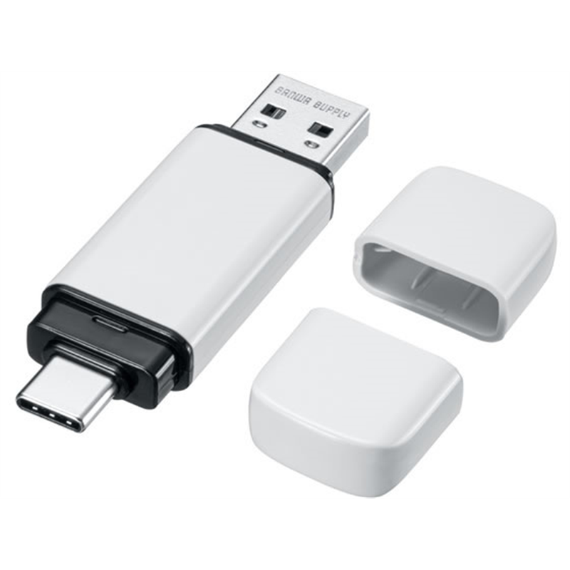 サンワサプライ USB Type-C A両対応メモリ 64GB UFD-5TC64GW 1個（ご注文単位1個）【直送品】