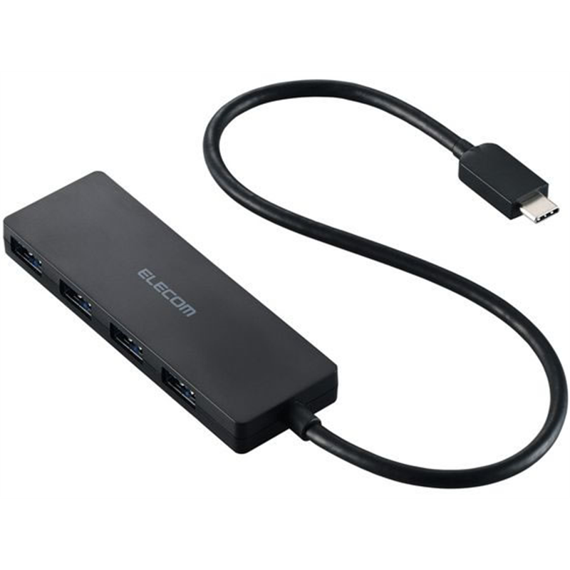エレコム USBハブ USB3.2 30cm ブラック U3HC-H041BK 1個（ご注文単位1個）【直送品】
