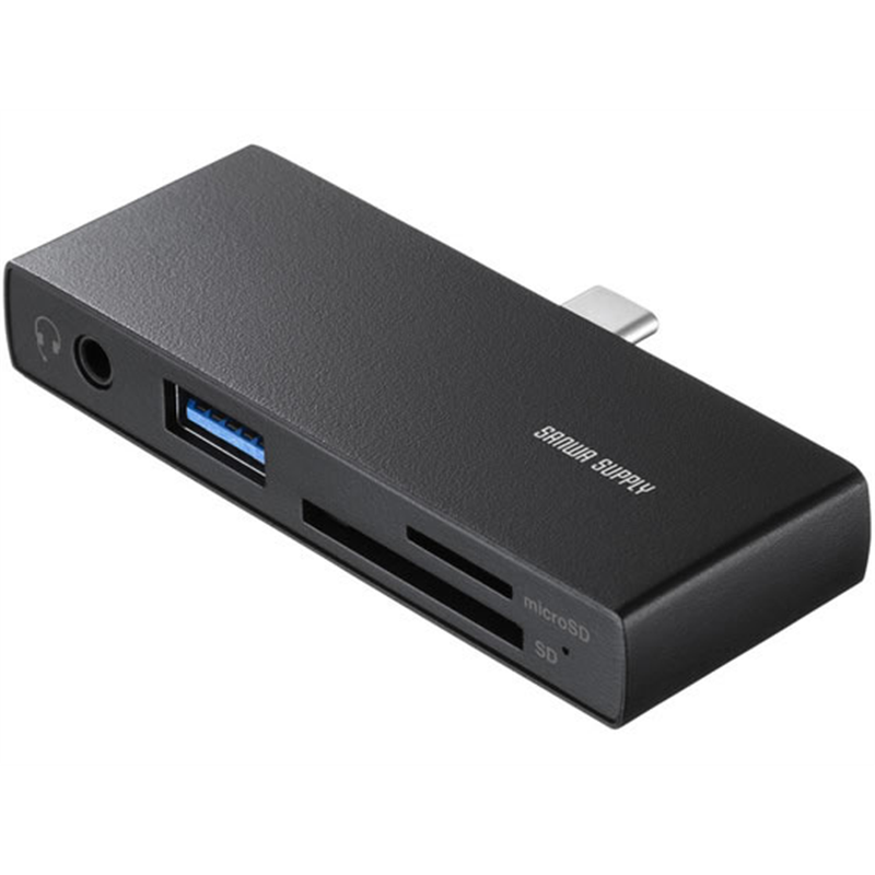 サンワサプライ USB5Gbps Type-Cカードリーダー USB1ポート搭載 ADR 1個（ご注文単位1個）【直送品】