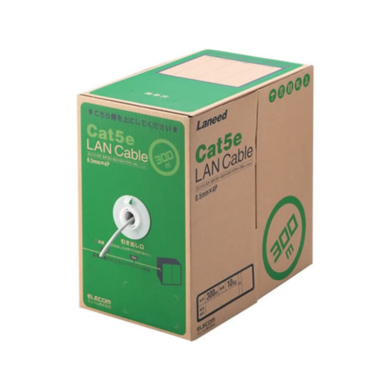 エレコム LANケーブル CAT5E ライトグレー 300m LD-CT2 LG300 RS 1箱（ご注文単位1箱）【直送品】