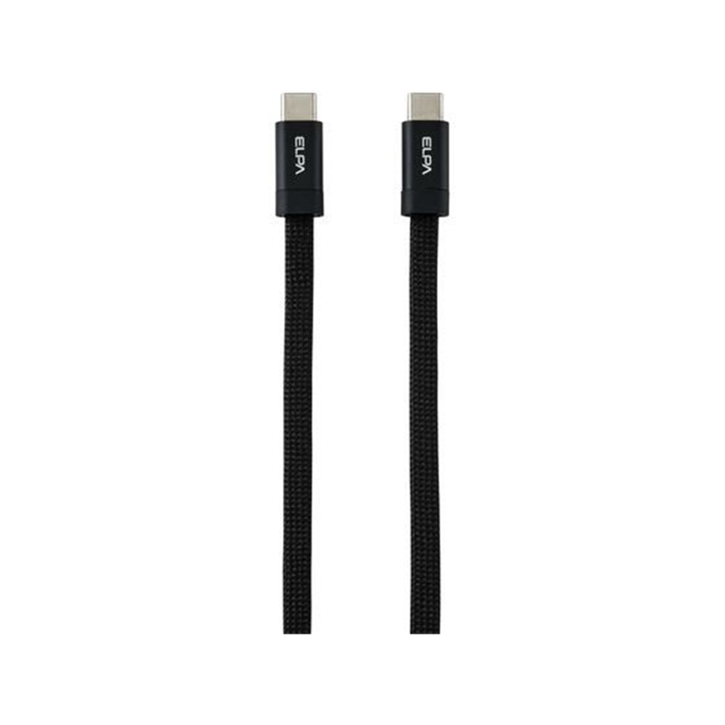 朝日電器 マグネットUSBフラットケーブル PD60W CtoC 1m ブラック MC 1本(ご注文単位1本)【直送品】