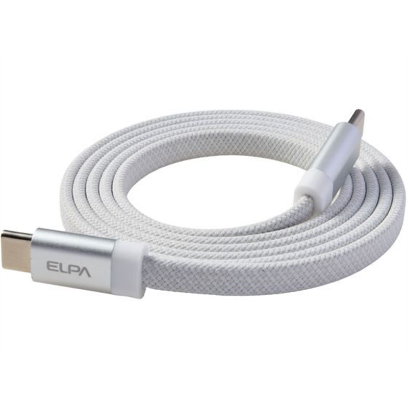 朝日電器 マグネットUSBフラットケーブル PD60W CtoC 1m ホワイト MCA 1本（ご注文単位1本）【直送品】