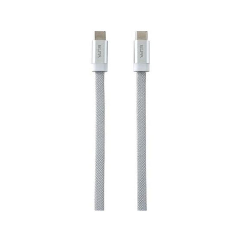 朝日電器 マグネットUSBフラットケーブル PD60W CtoC 1.5m ホワイト M 1本（ご注文単位1本）【直送品】
