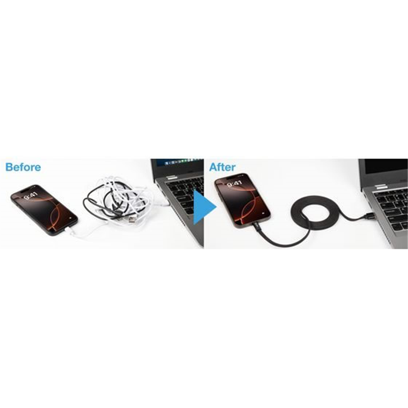 朝日電器 マグネットUSBフラットケーブル PD60W CtoC 1.5m ホワイト M 1本（ご注文単位1本）【直送品】