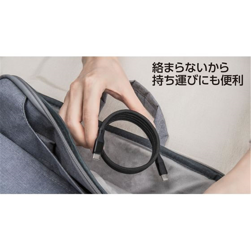 朝日電器 マグネットUSBラウンドケーブル PD60W A&CtoC 1.5m ホワイ 1本(ご注文単位1本)【直送品】