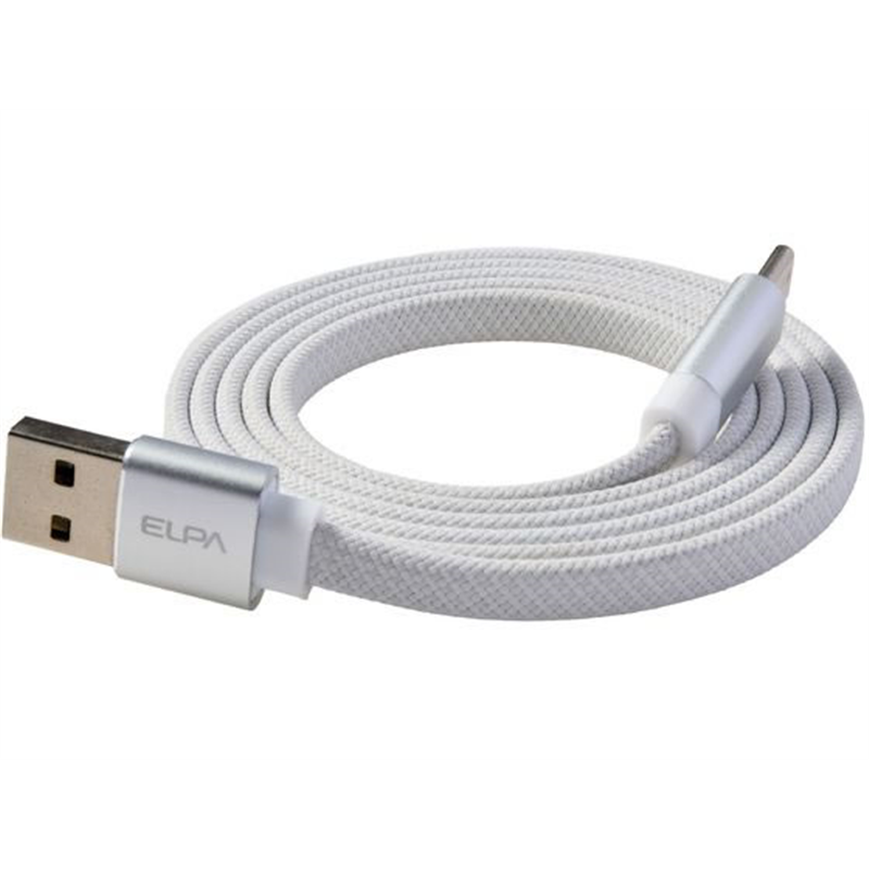 朝日電器 マグネットUSBフラットケーブル PD27W AtoC 1m ホワイト MCA 1本（ご注文単位1本）【直送品】