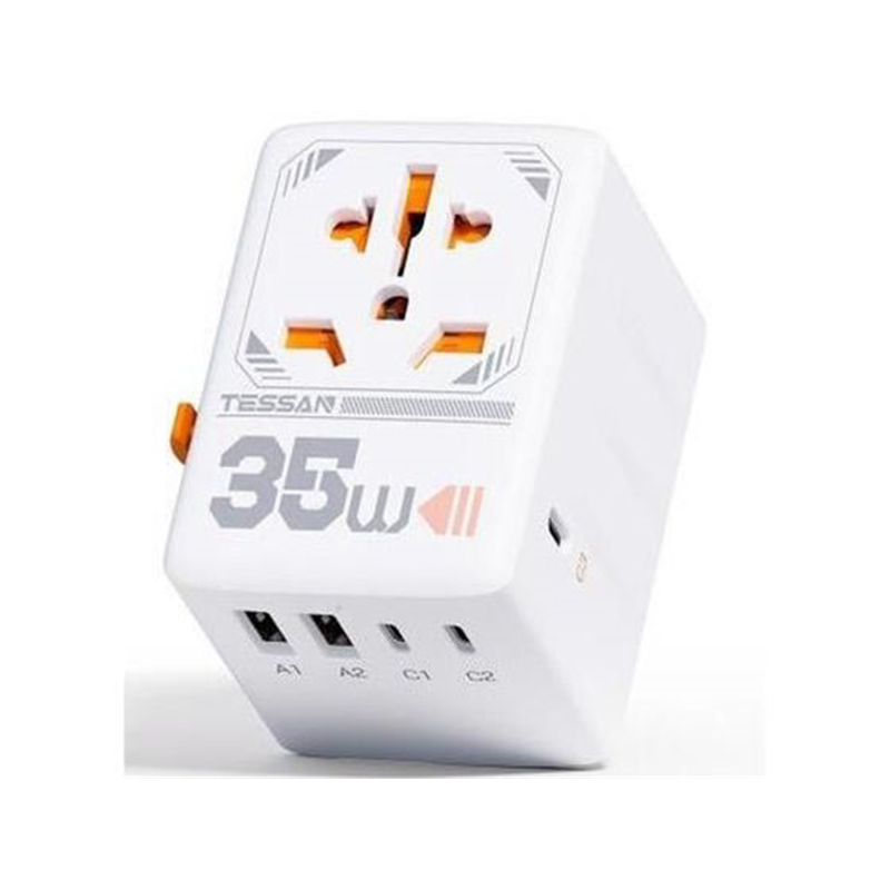 TESSAN 海外用6ポート変換プラグ TSWTA02WH 1個(ご注文単位1個)【直送品】