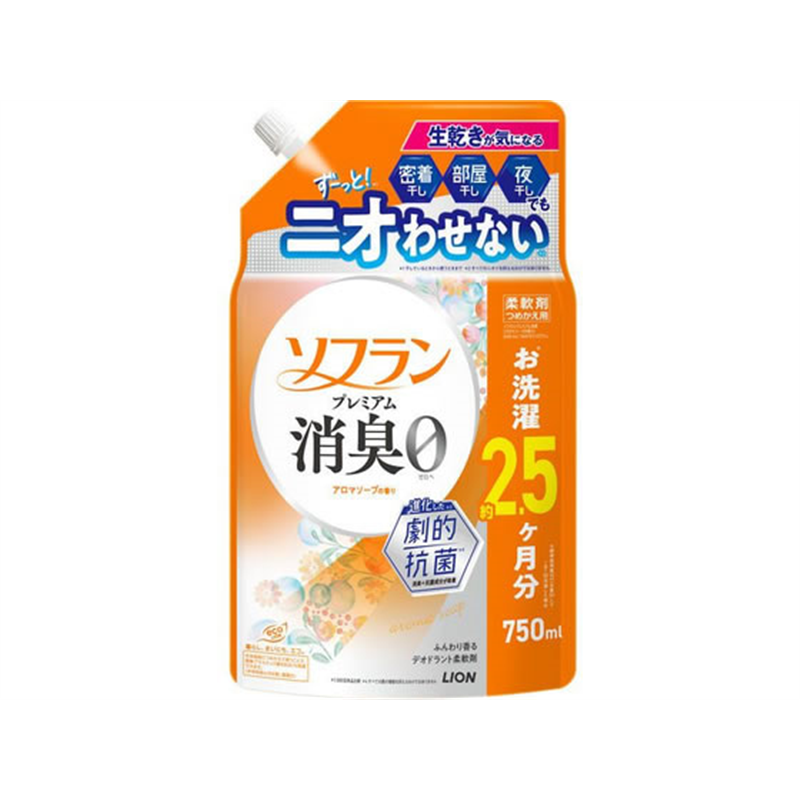 LION ソフラン プレミアム消臭 アロマソープの香り 詰替用 750mL 1個（ご注文単位1個）【直送品】
