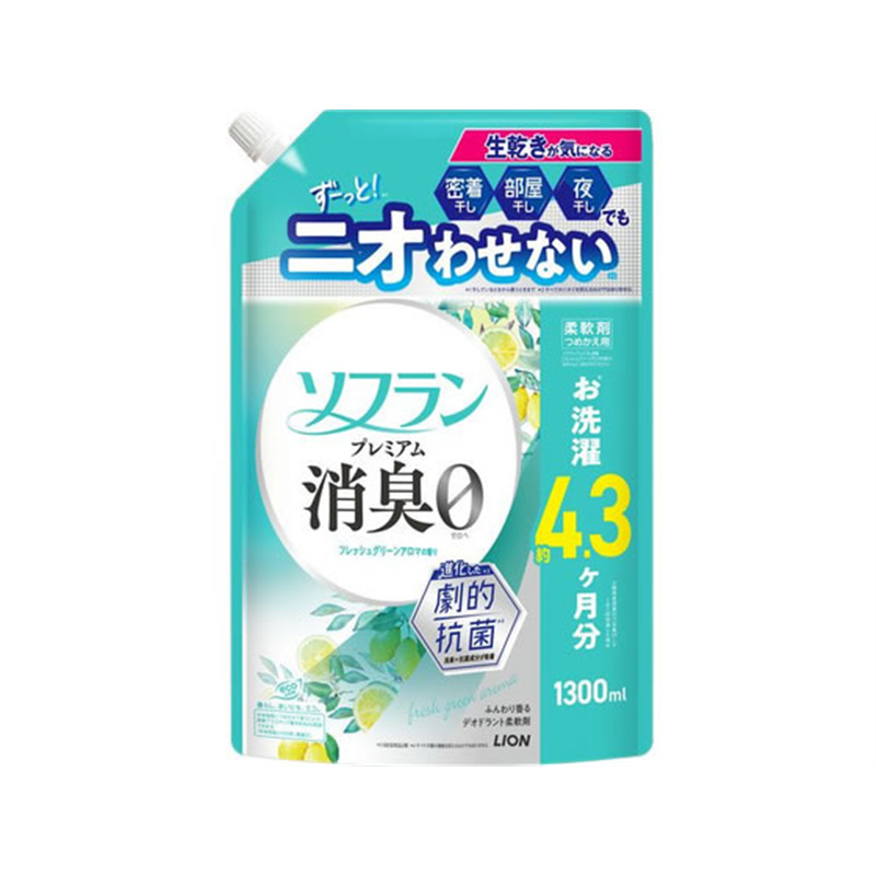 LION ソフラン プレミアム消臭 フレッシュグリーンアロマの香り 詰替用 13 1個（ご注文単位1個）【直送品】
