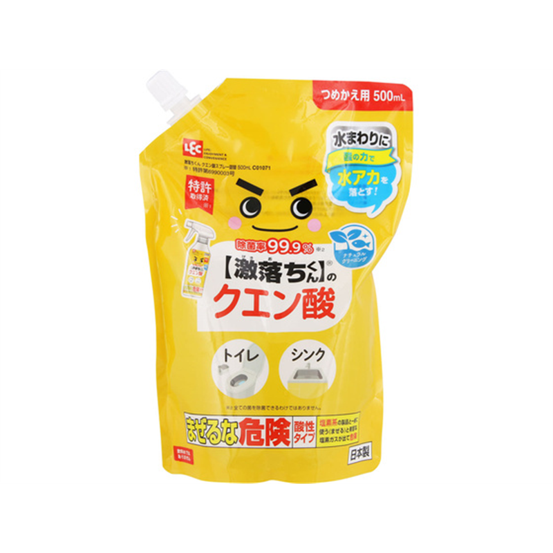 レック 激落ちくん クエン酸スプレー 詰替 500mL 1個（ご注文単位1個）【直送品】
