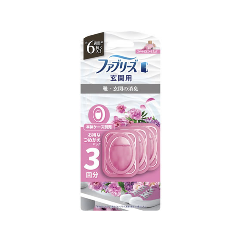 P&G ファブリーズ 玄関用 スイートピオニー&ミュゲの香り 詰替 3回 1セット(ご注文単位1セット)【直送品】