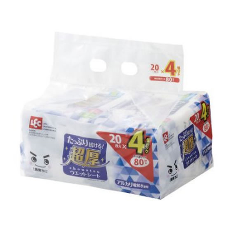 レック 水の激落ち 超厚ウエットシート 20枚×4P 68-9511-25 1個(ご注文単位1個)【直送品】