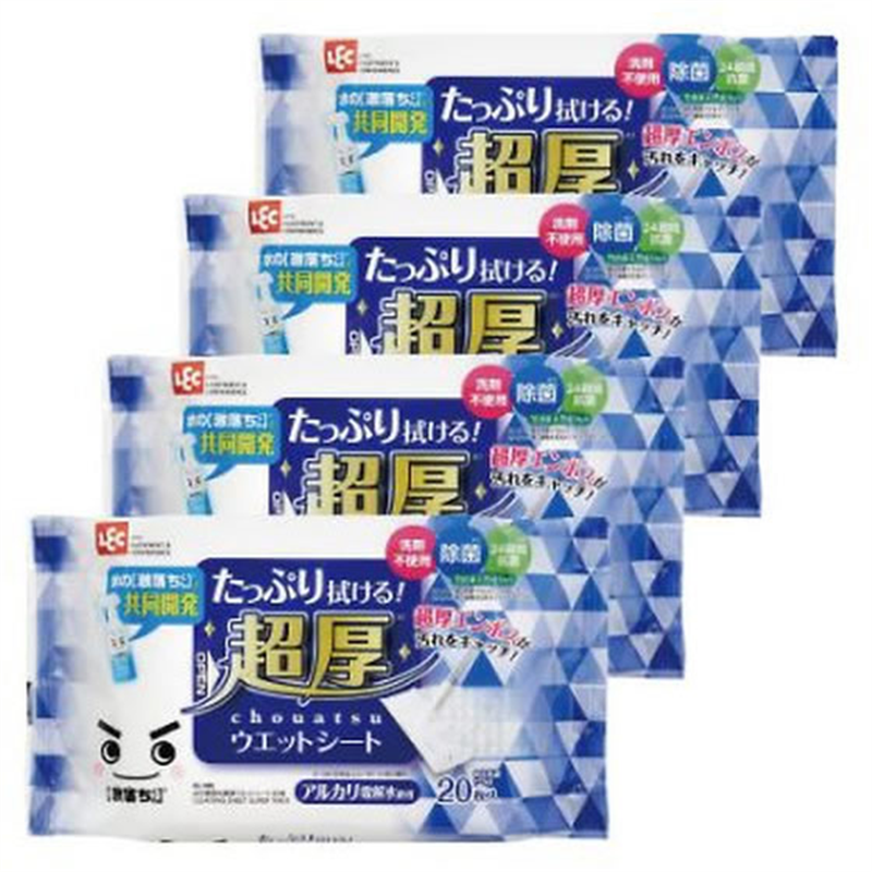 レック 水の激落ち 超厚ウエットシート 20枚×4P 68-9511-25 1個（ご注文単位1個）【直送品】