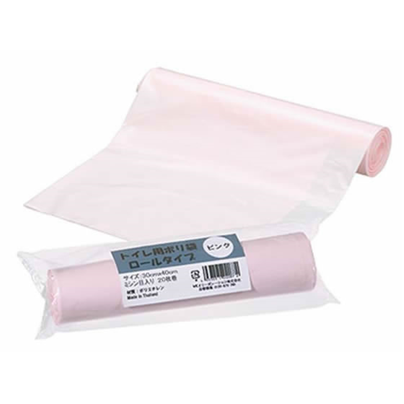 伊藤忠リーテイルリンク トイレ用ポリ袋ロール ピンク 20枚入 GLR-P 1袋(ご注文単位1袋)【直送品】