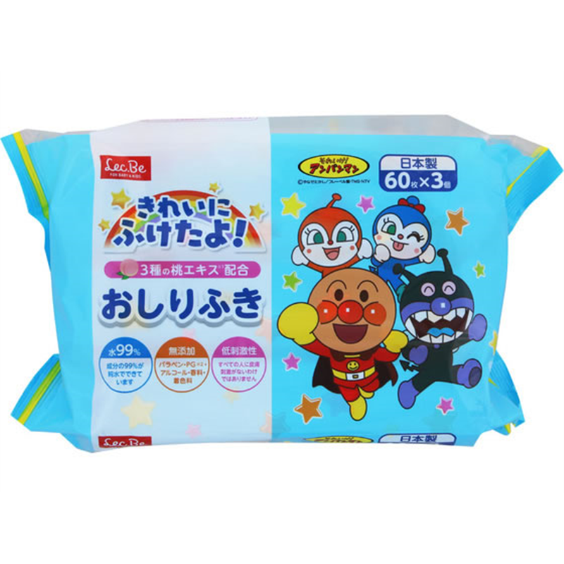 レック アンパンマン おしりふきN 60枚×3 1個（ご注文単位1個）【直送品】