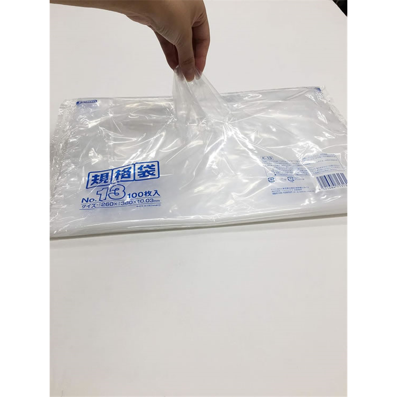 ジャパックス LD規格袋 No.13 透明 厚み0.03mm 100枚 K-13 1袋(ご注文単位1袋)【直送品】