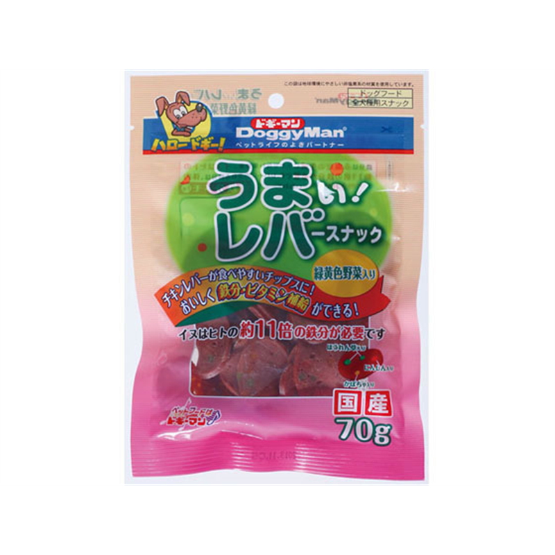 ドギーマンハヤシ うまい!レバースナック 緑黄色野菜入り 70g 1個（ご注文単位1個）【直送品】