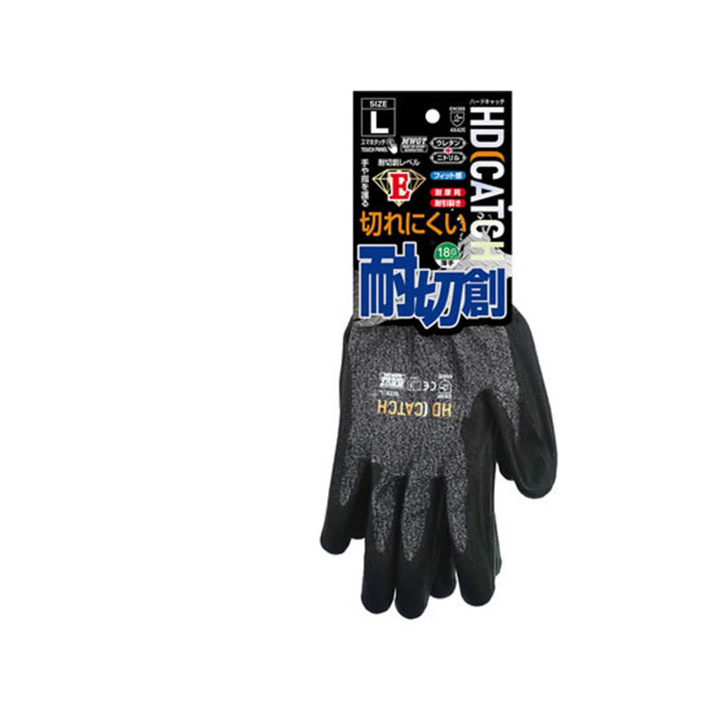 ミタニコーポレーション 耐切創HARD CATCH ブラック L 110100 1双（ご注文単位1双）【直送品】