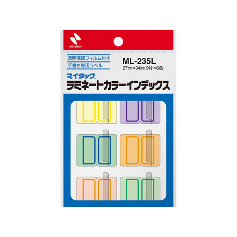 ニチバン ニチバン マイタック ラミネートカラーインデックス 手書き用 9片× 1袋（ご注文単位1袋）【直送品】