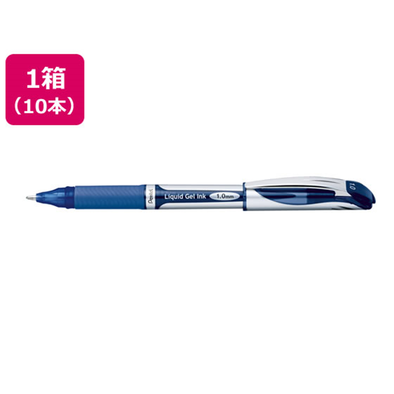 ぺんてる エナージェル 太字 1.0mm 青 10本 BL60-C 1箱（ご注文単位1箱）【直送品】