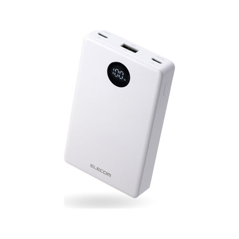 エレコム 半固体モバイルバッテリー 10000mAh 白 DE-C86-10000WH 1個（ご注文単位1個）【直送品】