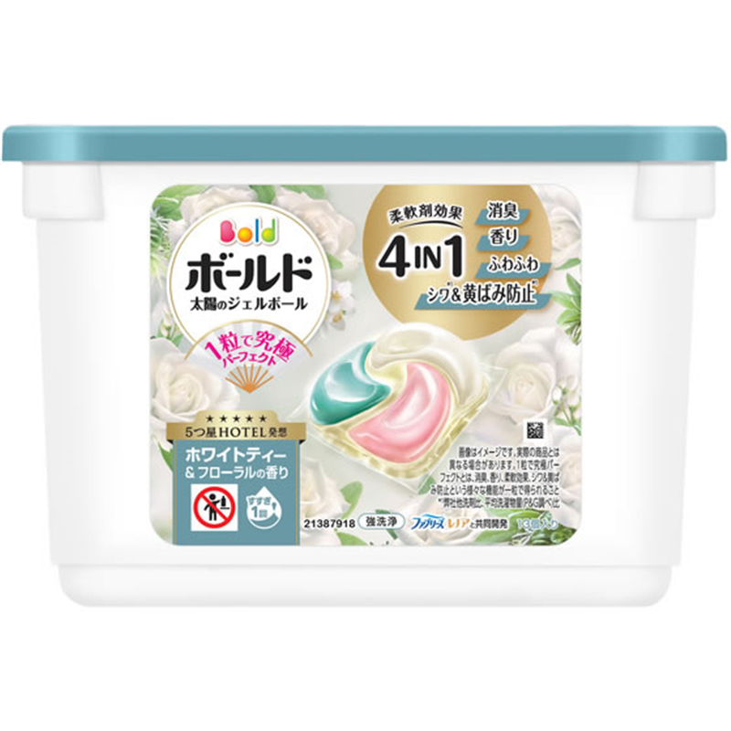 P&Gジャパン ボールド 太陽のジェルボール 4in1 ホワイトティー&フローラル 1個（ご注文単位1個）【直送品】