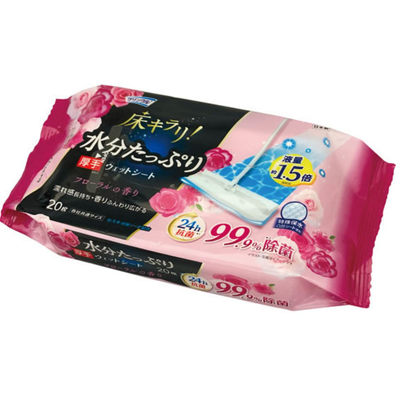 Life-do.Plus クリンクル 床キラリ 水分たっぷり フローリング 厚手 1パック（ご注文単位1パック）【直送品】