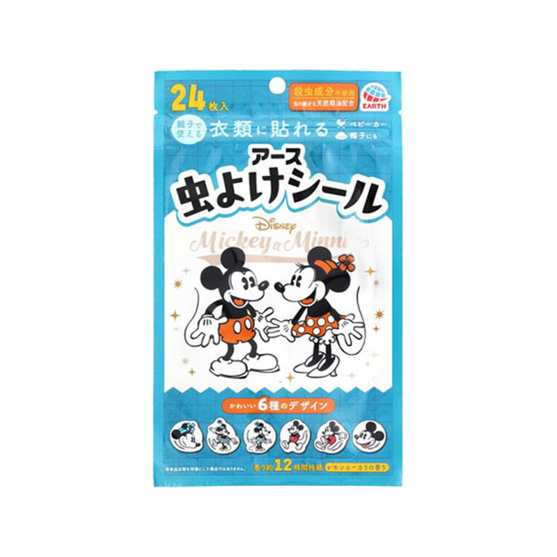 アース製薬 虫よけシール ミッキー&ミニー 24枚 1パック（ご注文単位1パック）【直送品】