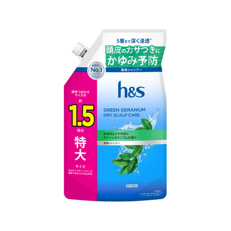P&Gジャパン h&s グリーンゼラニウム ドライスカルプケア 薬用シャンプー 4 1個（ご注文単位1個）【直送品】