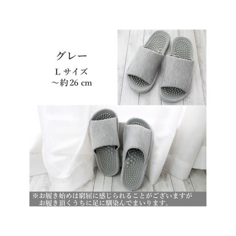 ストロング ソフト健康スリッパ グレー Lサイズ 10-9-606-35 1足(ご注文単位1足)【直送品】