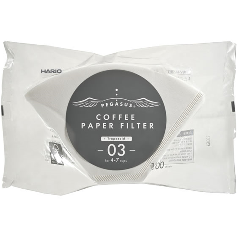 HARIO ペガサスコーヒーペーパーフィルター 03W 100枚 PEF-03-100W 1袋（ご注文単位1袋）【直送品】
