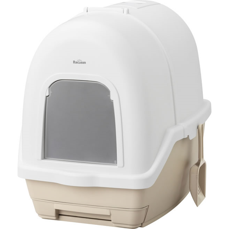 アイリスオーヤマ 炭脱臭ファン付き 猫トイレ アイボリー／ベージュ DFT-52 1セット（ご注文単位1セット）【直送品】