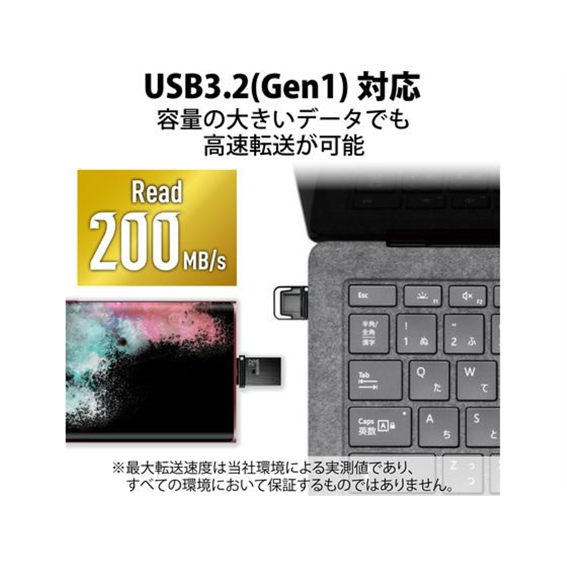 エレコム USBメモリ 32GB Type-C ブラック MF-CAU32032GBK 1個（ご注文単位1個）【直送品】