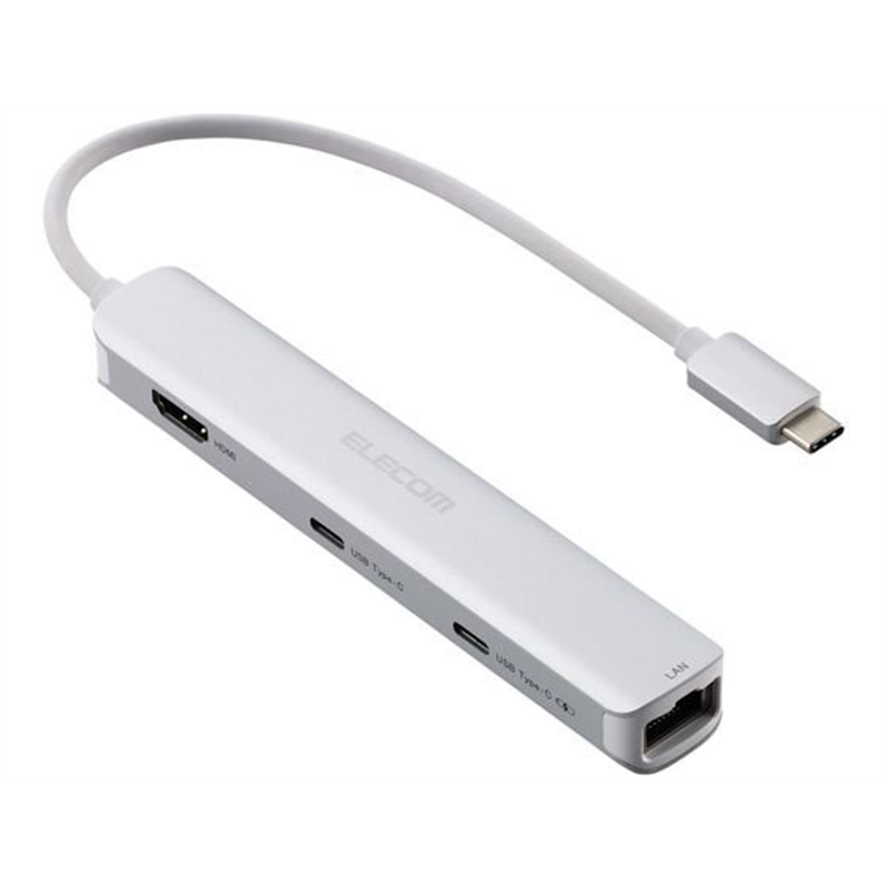 エレコム TypeC ドッキングステーション 6-in-1 シルバー DST-C30SV 1個(ご注文単位1個)【直送品】