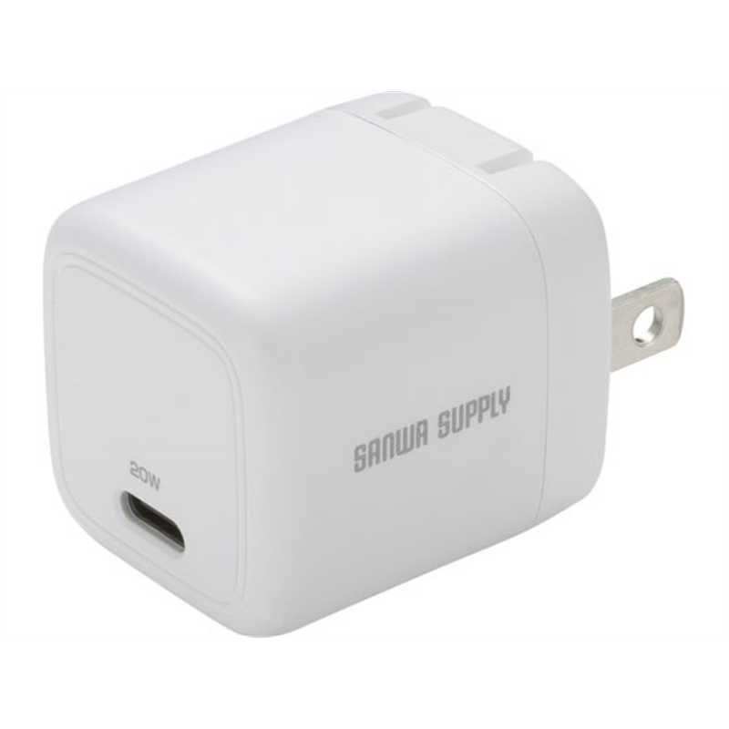 サンワサプライ USB PD対応キューブ型AC充電器 PD20W ACA-PD113 1個（ご注文単位1個）【直送品】